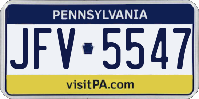 PA license plate JFV5547
