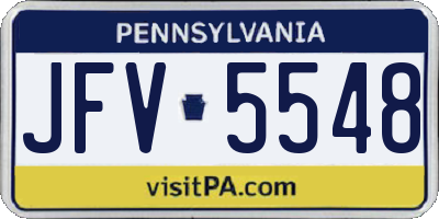 PA license plate JFV5548