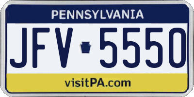 PA license plate JFV5550