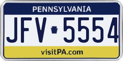 PA license plate JFV5554