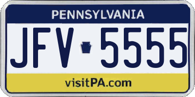 PA license plate JFV5555