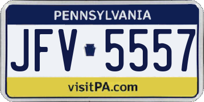PA license plate JFV5557