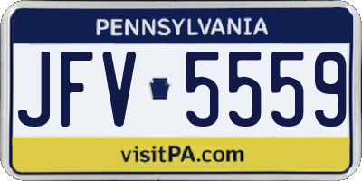 PA license plate JFV5559