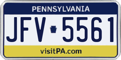 PA license plate JFV5561
