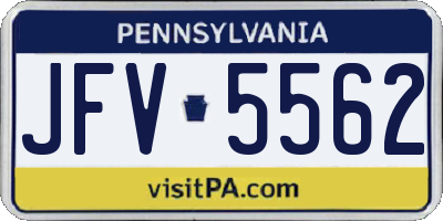 PA license plate JFV5562