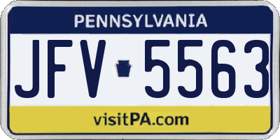 PA license plate JFV5563