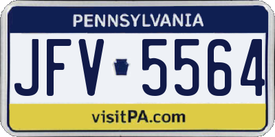 PA license plate JFV5564
