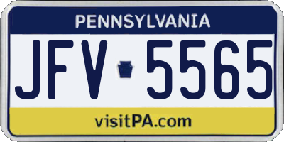 PA license plate JFV5565