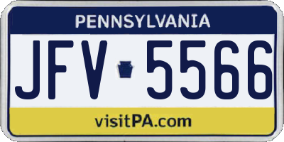 PA license plate JFV5566