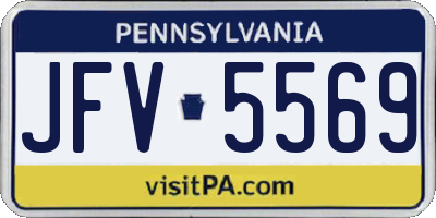 PA license plate JFV5569