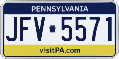 PA license plate JFV5571