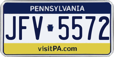 PA license plate JFV5572