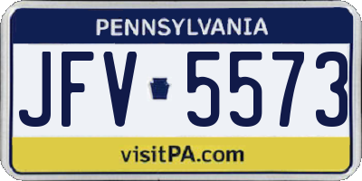 PA license plate JFV5573