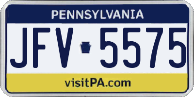 PA license plate JFV5575