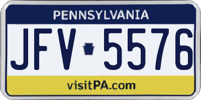 PA license plate JFV5576