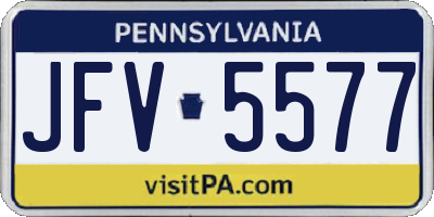 PA license plate JFV5577