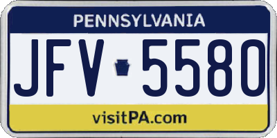 PA license plate JFV5580