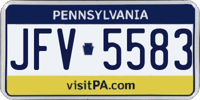 PA license plate JFV5583