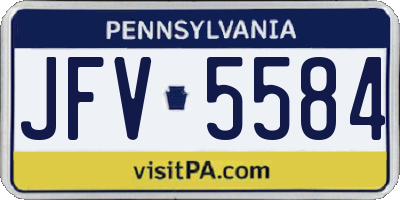 PA license plate JFV5584