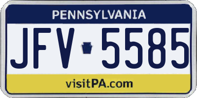 PA license plate JFV5585