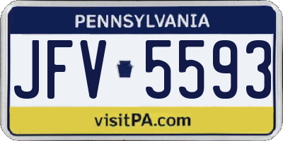 PA license plate JFV5593