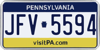 PA license plate JFV5594