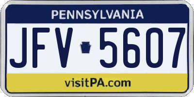 PA license plate JFV5607