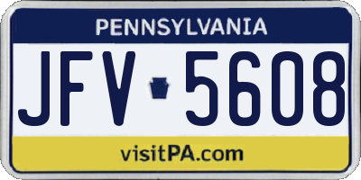PA license plate JFV5608