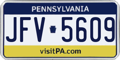 PA license plate JFV5609