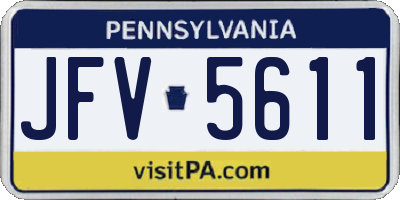 PA license plate JFV5611