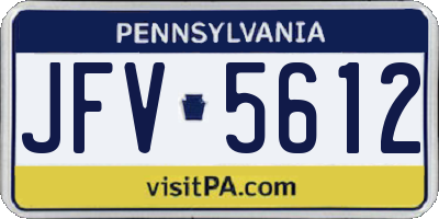 PA license plate JFV5612