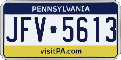 PA license plate JFV5613