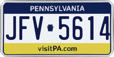 PA license plate JFV5614
