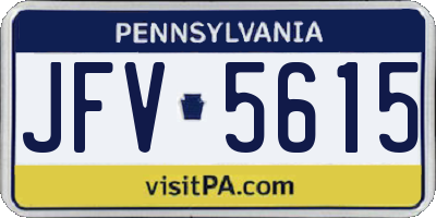 PA license plate JFV5615