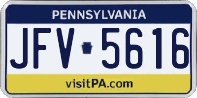 PA license plate JFV5616