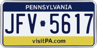 PA license plate JFV5617