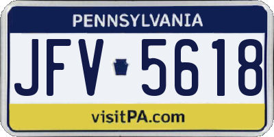 PA license plate JFV5618