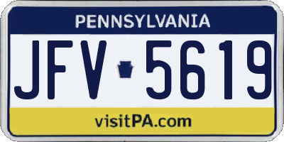 PA license plate JFV5619