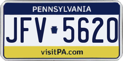 PA license plate JFV5620