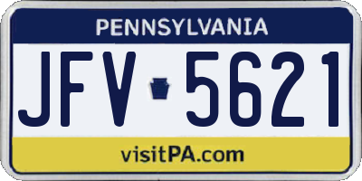 PA license plate JFV5621