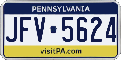 PA license plate JFV5624