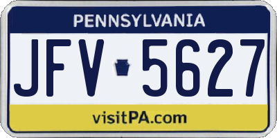 PA license plate JFV5627