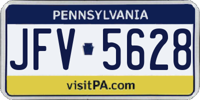 PA license plate JFV5628