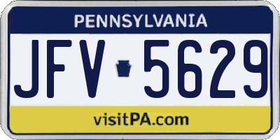 PA license plate JFV5629