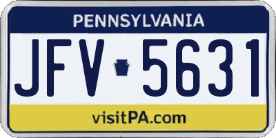 PA license plate JFV5631