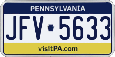 PA license plate JFV5633