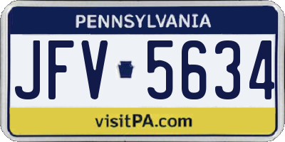 PA license plate JFV5634