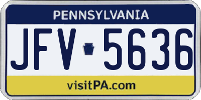 PA license plate JFV5636