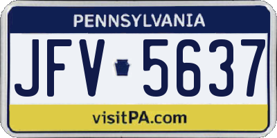 PA license plate JFV5637
