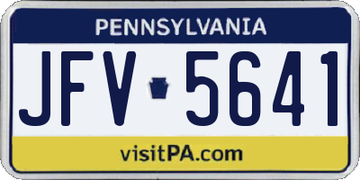 PA license plate JFV5641